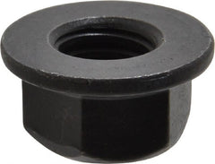 Value Collection - 1/2-13 UNC Grade G Hex Flange Lock Nut with Distorted Thread - 3/4" Width Across Flats, 27/64" High, Phosphate & Oil Finish - Exact Tooling