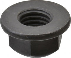 Value Collection - 5/8-11 UNC Grade G Hex Flange Lock Nut with Distorted Thread - 15/16" Width Across Flats, 11/16" High, Phosphate & Oil Finish - Exact Tooling