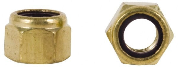 Value Collection - 3/8-16 UNC Hex Lock Nut with Nylon Insert - 9/16" Width Across Flats, 29/64" High, Uncoated - Exact Tooling