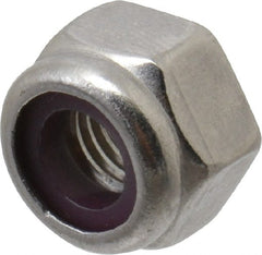 Value Collection - 1/4-28 UNF 18-8 Hex Lock Nut with Nylon Insert - 7/16" Width Across Flats, 5/16" High - Exact Tooling