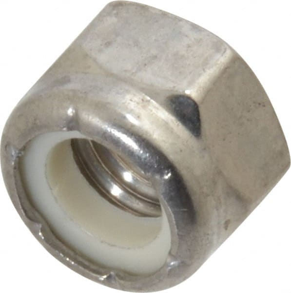 Value Collection - 5/16-24 UNF 18-8 Hex Lock Nut with Nylon Insert - 1/2" Width Across Flats, 11/32" High - Exact Tooling