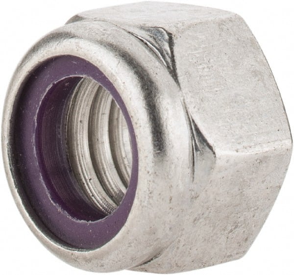 Value Collection - 7/16-14 UNC 18-8 Hex Lock Nut with Nylon Insert - 5/8" Width Across Flats, 29/64" High - Exact Tooling