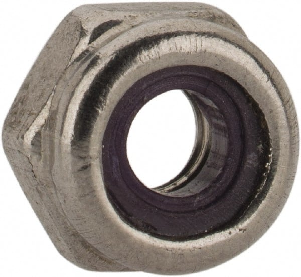 Value Collection - #5-40 UNC 18-8 Hex Lock Nut with Nylon Insert - 1/4" Width Across Flats, Uncoated - Exact Tooling