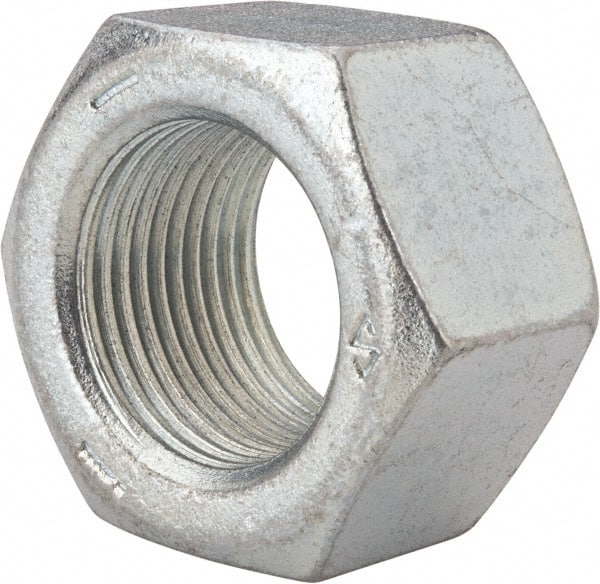 Value Collection - 1-1/8 - 12 UNF Steel Right Hand Hex Nut - 1-11/16" Across Flats, 0.999" High, Zinc Clear Finish - Exact Tooling
