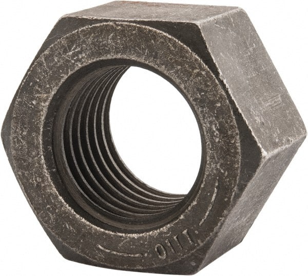 Value Collection - 2 - 4-1/2 UNC Steel Right Hand Hex Nut - 3-1/8" Across Flats, 1-23/32" High, Uncoated - Exact Tooling
