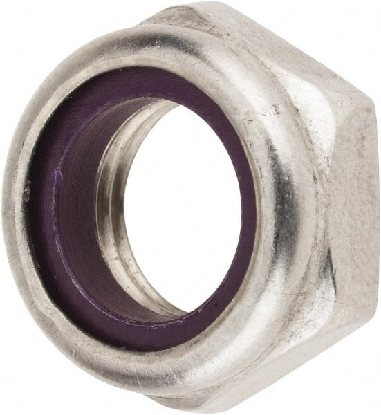 Value Collection - 1/2-20 UNF 18-8 Hex Lock Nut with Nylon Insert - 3/4" Width Across Flats, 5/16" High, Uncoated - Exact Tooling