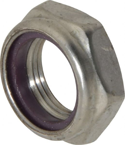 Value Collection - 1-14 UNF 18-8 Hex Lock Nut with Nylon Insert - 1-7/16" Width Across Flats, 35/64" High, Uncoated - Exact Tooling