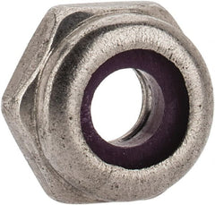 Value Collection - #10-24 UNC 18-8 Hex Lock Nut with Nylon Insert - 3/8" Width Across Flats, 3/16" High, Uncoated - Exact Tooling