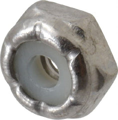 Value Collection - #4-40 UNC 18-8 Hex Lock Nut with Nylon Insert - 1/4" Width Across Flats, 1/8" High - Exact Tooling