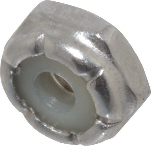 Value Collection - #6-32 UNC 18-8 Hex Lock Nut with Nylon Insert - 5/16" Width Across Flats, 9/64" High - Exact Tooling