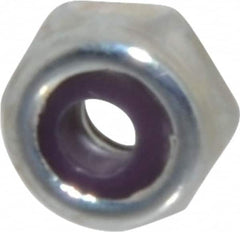 Value Collection - #4-40 UNC Grade 2 Hex Lock Nut with Nylon Insert - 1/4" Width Across Flats, 1/8" High, Zinc-Plated Finish - Exact Tooling
