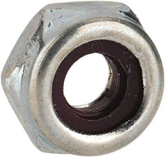 Value Collection - #5-40 UNC Grade 2 Hex Lock Nut with Nylon Insert - 1/4" Width Across Flats, 1/8" High, Zinc-Plated Finish - Exact Tooling