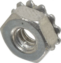 Value Collection - #4-40, 0.109" High, Uncoated, Stainless Steel Hex Nut with External Tooth Washer - 9/32" Washer Diam, 1/4" Width Across Flats, Grade 18-8 - Exact Tooling