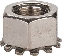 Value Collection - 3/8-24, 0.391" High, Uncoated, Stainless Steel Hex Nut with External Tooth Washer - 21/32" Washer Diam, 9/16" Width Across Flats, Grade 18-8 - Exact Tooling