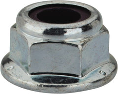 Value Collection - 5/16-18 UNC Grade 2 Hex Flange Lock Nut with Nylon Insert - 1/2" Width Across Flats, 3/8" High, Zinc-Plated Finish - Exact Tooling