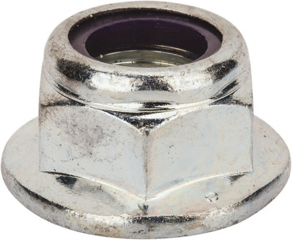 Value Collection - 3/4-10 UNC Grade 2 Hex Flange Lock Nut with Nylon Insert - 1-1/8" Width Across Flats, 13/16" High, Zinc-Plated Finish - Exact Tooling