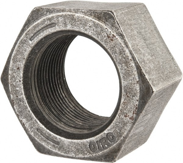 Value Collection - 1-1/2 - 12 UNF Steel Right Hand Hex Nut - 2-1/4" Across Flats, 1.317" High, Uncoated - Exact Tooling