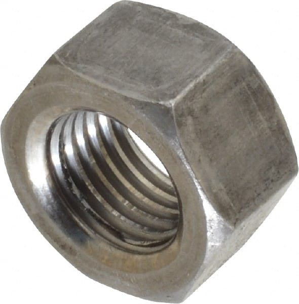 Value Collection - 3/8-24 UNF Steel Right Hand Hex Nut - 9/16" Across Flats, 21/64" High, Uncoated - Exact Tooling