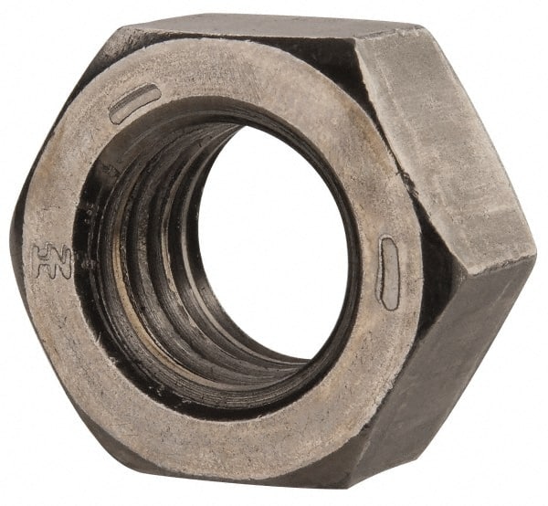 Value Collection - 9/16-12 UNC Steel Right Hand Hex Nut - 7/8" Across Flats, 31/64" High, Uncoated - Exact Tooling