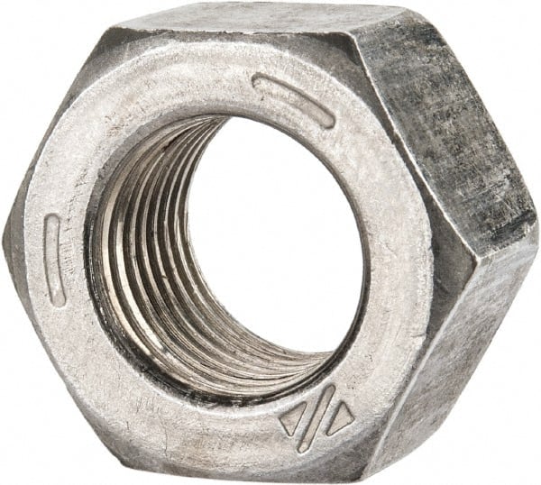 Value Collection - 9/16-18 UNF Steel Right Hand Hex Nut - 7/8" Across Flats, 0.496" High, Uncoated - Exact Tooling