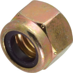 Value Collection - 3/8-16 UNC Grade 8 Hex Lock Nut with Nylon Insert - 9/16" Width Across Flats, 29/64" High, Zinc Yellow Dichromate Finish - Exact Tooling