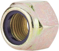 Value Collection - 1/2-20 UNF Grade 8 Hex Lock Nut with Nylon Insert - 3/4" Width Across Flats, 19/32" High, Zinc Yellow Dichromate Finish - Exact Tooling