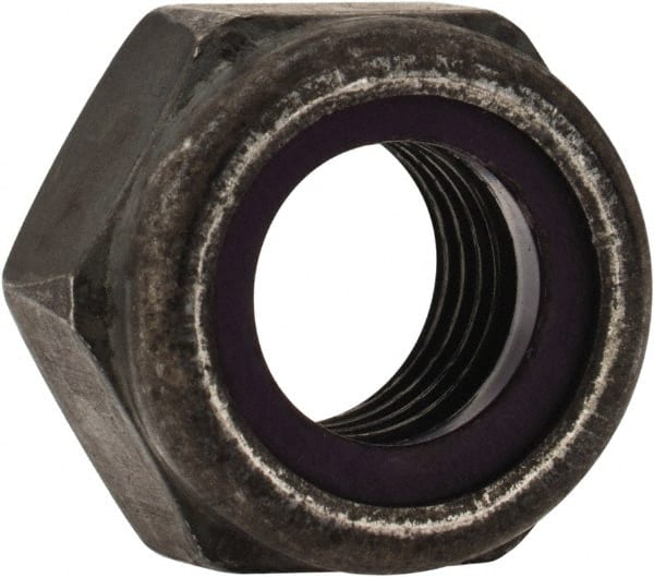 Value Collection - 5/16-24 UNF Grade 8 Hex Lock Nut with Nylon Insert - 1/2" Width Across Flats, 11/32" High, Uncoated - Exact Tooling