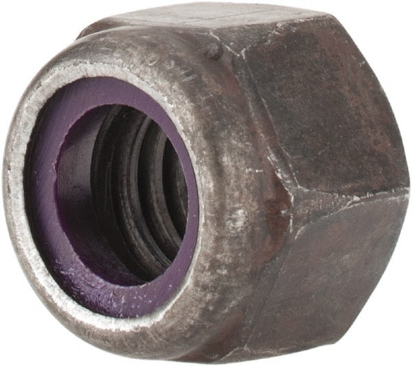 Value Collection - 3/8-16 UNC Grade 8 Hex Lock Nut with Nylon Insert - 9/16" Width Across Flats, 29/64" High, Uncoated - Exact Tooling