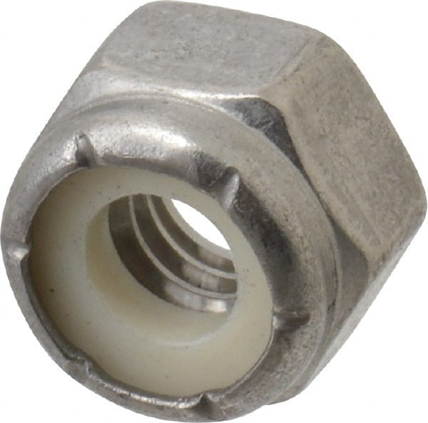 Value Collection - 1/4-20 UNC 316 Hex Lock Nut with Nylon Insert - 7/16" Width Across Flats, 5/16" High - Exact Tooling