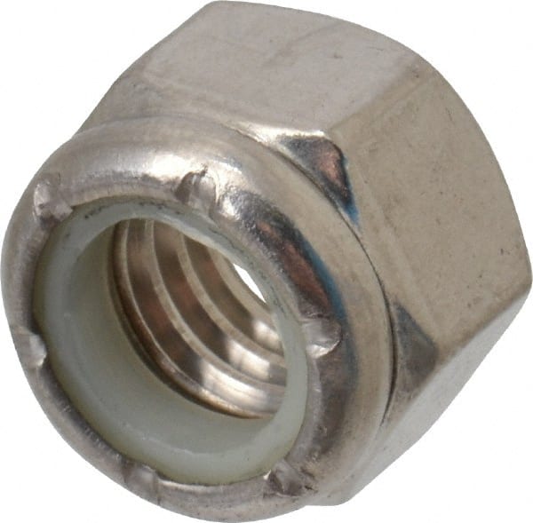 Value Collection - 7/16-14 UNC 316 Hex Lock Nut with Nylon Insert - 5/8" Width Across Flats, 29/64" High - Exact Tooling