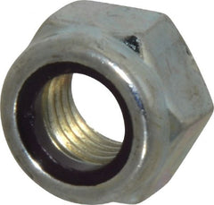 Value Collection - M12x1.50 Metric Fine Grade 8 Hex Lock Nut with Nylon Insert - 12mm High, Zinc-Plated Finish - Exact Tooling