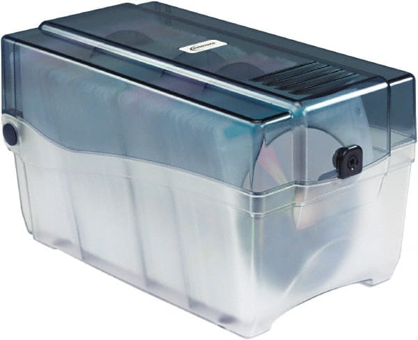 innovera - 1 Compartment, 6.4 Inch Wide x 11-3/4 Inch Deep x 6.6 Inch High, CD/DVD Storage Case - Plastic, Clear and Smoke - Exact Tooling