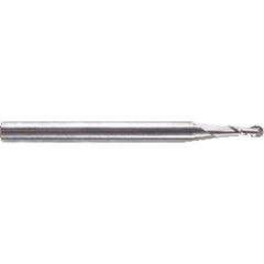 ‎0.12″ Dia. × 1/8″ Shank × 0.18″ DOC × 1-1/2″ OAL, Carbide 2 Flute, 30° Helix, Ballnose End Mill Series/List #5915 - Exact Tooling
