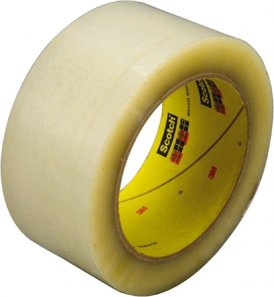 3M - 72mm x 914m Clear Rubber Adhesive Sealing Tape - Polyester Film Backing, 3.4 mil Thick, 67 Lb Tensile Strength, Series 355 - Exact Tooling