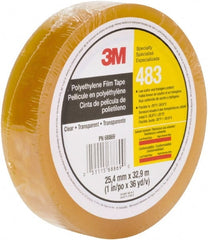 3M - 36 Yds. x 1", Clear Polyethylene Film Tape - 483 Series, 5 mil Thick, 10 Lb./Inch Tensile Strength - Exact Tooling