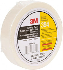 3M - 36 Yds. x 1", White Nonwoven Fabric Film Tape - 394 Series, 4 mil Thick, 6 Lb./Inch Tensile Strength - Exact Tooling