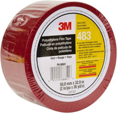 3M - 36 Yds. x 2", Red Polyethylene Film Tape - 483 Series, 5 mil Thick, 10 Lb./Inch Tensile Strength - Exact Tooling