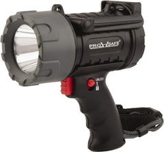 PRO-SAFE - White LED Bulb, 180 Lumens, Spotlight/Lantern Flashlight - Black Plastic Body, 3 C Alkaline Batteries Not Included - Exact Tooling