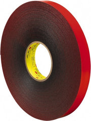 3M - 1" x 36 Yd Acrylic Adhesive Double Sided Tape - 45 mil Thick, Gray, Acrylic Foam Liner, Continuous Roll, Series 4611 - Exact Tooling
