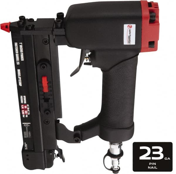 Value Collection - 1/2 to 1" Nail Length, 0.025" Nail Diam, 23 Gauge Micro Pin Air Nailer - 60 to 110 psi - Exact Tooling