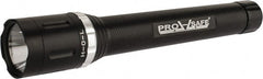 PRO-SAFE - White LED Bulb, 220 Lumens, Industrial/Tactical Flashlight - Matte Charcoal Black Aluminum Body, 4 D Alkaline Batteries Not Included - Exact Tooling