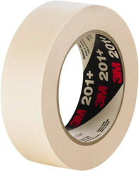 3M - 96mm Wide x 60 Yd Long Tan Paper Masking Tape - Series 201+, 4.4 mil Thick, 19 In/Lb Tensile Strength - Exact Tooling