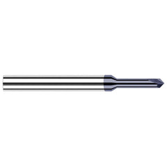 Harvey Tool - 1/16" Diam 90°/90° 2-Flute Single End Solid Carbide Chamfer Mill - Exact Tooling