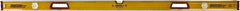 Johnson Level & Tool - 72" Long 3 Vial Box Beam Level - Aluminum, Yellow, 2 Plumb & 1 Level Vials - Exact Tooling