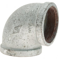 Value Collection - Class 150, 2" Galvanized Pipe 90° Elbow - Threaded, Malleable Iron - Exact Tooling