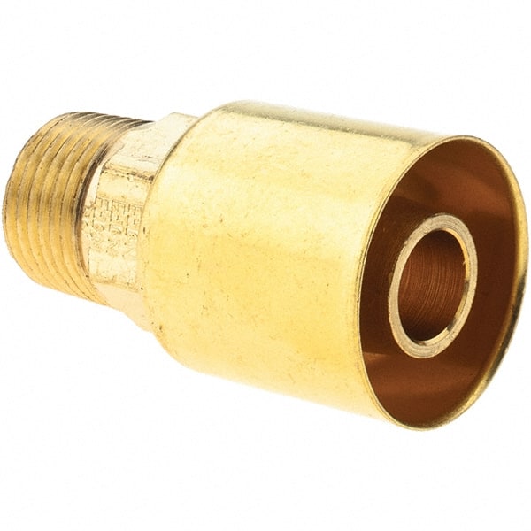 Eaton - Brass Hydraulic Hose MPT Fitting - -8 Hose Size, 1/2" Hose Diam - Exact Tooling