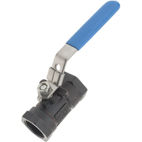 Value Collection - 1" Pipe, Carbon Steel Standard Ball Valve - 1 Piece, NPT Ends, Lever Handle, 2,000 WSP - Exact Tooling
