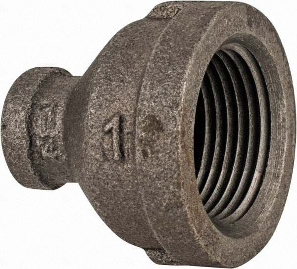 Value Collection - Class 150, 1 x 1/4" Black Pipe Reducing Bushing - Threaded, Malleable Iron - Exact Tooling