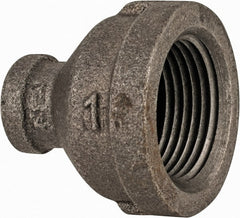 Value Collection - Class 150, 1 x 1/4" Black Pipe Reducing Bushing - Threaded, Malleable Iron - Exact Tooling