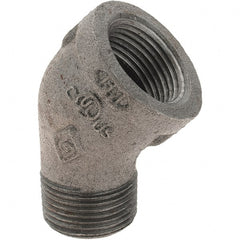 Value Collection - Size 3/4", Class 150, Malleable Iron Black Pipe 45° Street Elbow - 150 psi, Threaded End Connection - Exact Tooling